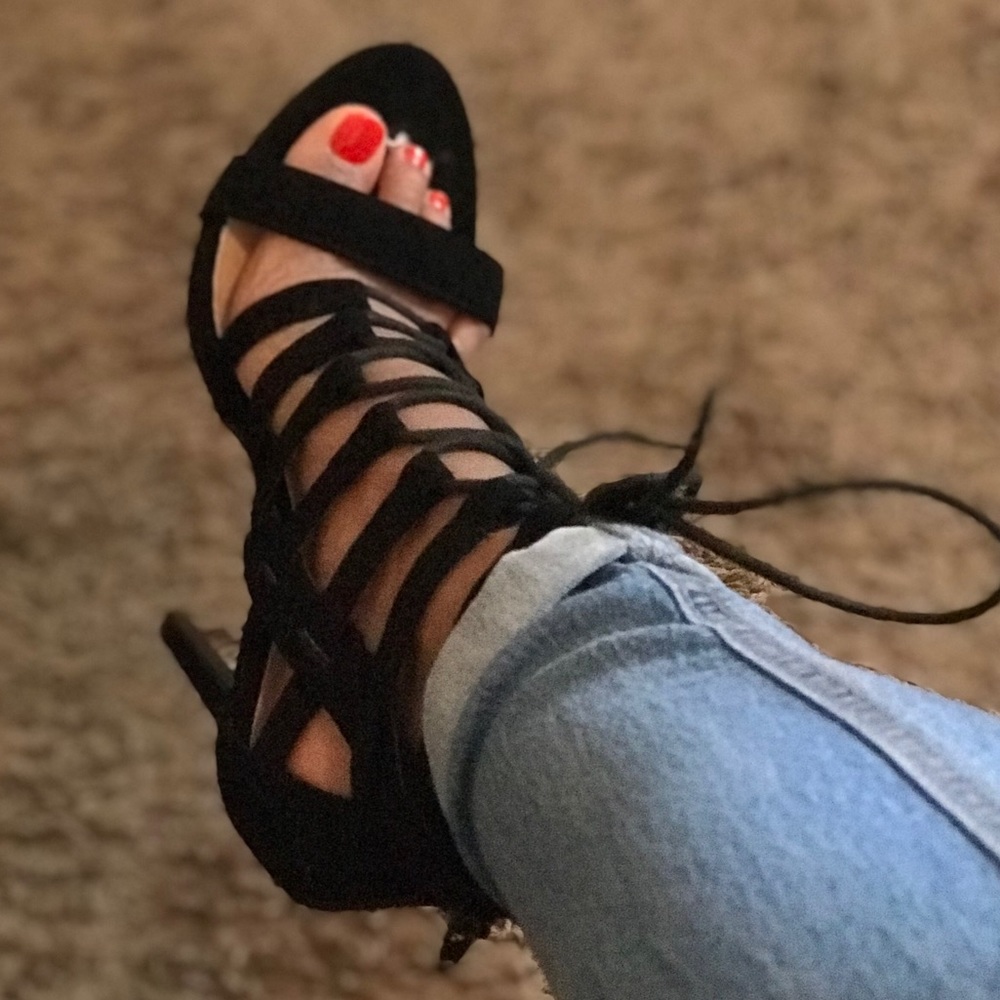 Black Cage Heels